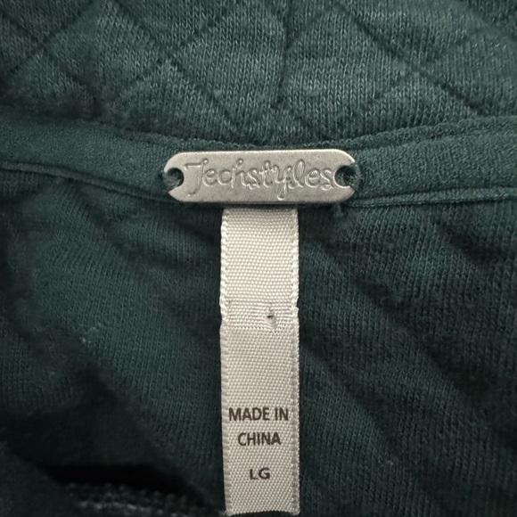 Alaska Green Cowl Neck Sweatshirt with Quilted Texture and Pocket - Picture 5 of 8